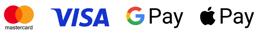 Mastercard, Visa, Google Pay, Apple Pay